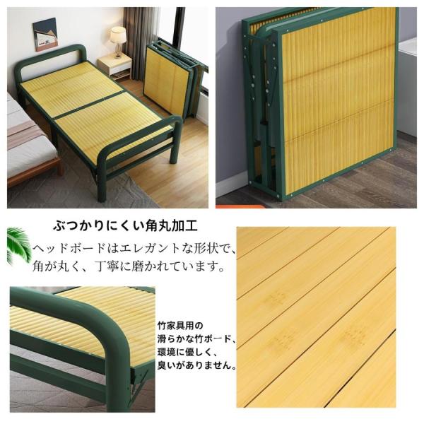組立不要折りたたみベッドベッドベッドフレーム竹製ベッドボード天然竹
