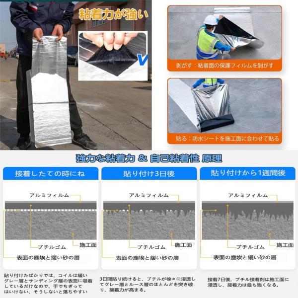 20M強力防水シート屋根 断熱防水テープ 屋根材 水漏れ補修テープ 幅1m×厚さ1.5ｍｍ 水漏れ防止テープ コンクリート ベランダ 株式会社錦 トタン屋根の修理_3