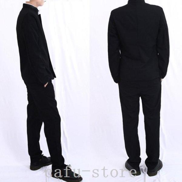 上下セット学生服黒ウール50%ポリエステル50%￥/ラウンド襟詰襟A体