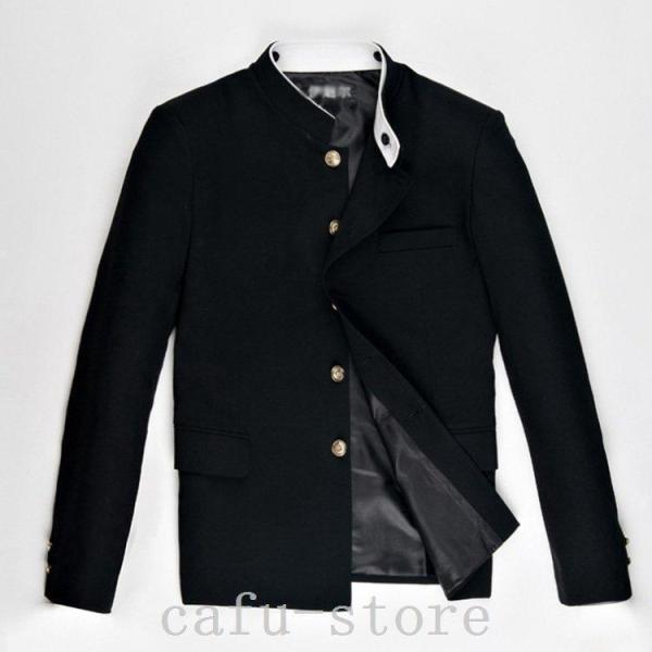 上下セット学生服黒ウール50%ポリエステル50%￥/ラウンド襟詰襟A体