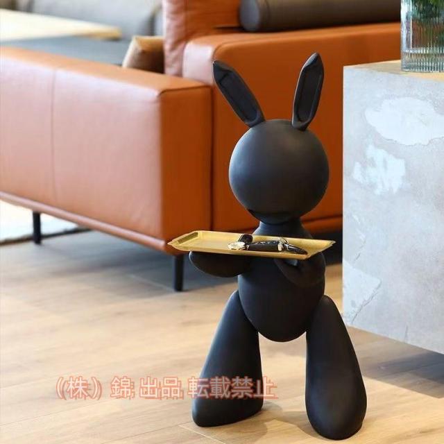 予約サイドテーブルおしゃれ北欧ジェフクーンズミニテーブルうさぎテーブルナイトテーブル台ソファベッド株式会社錦高級インテリアホテルライクUT-04BK