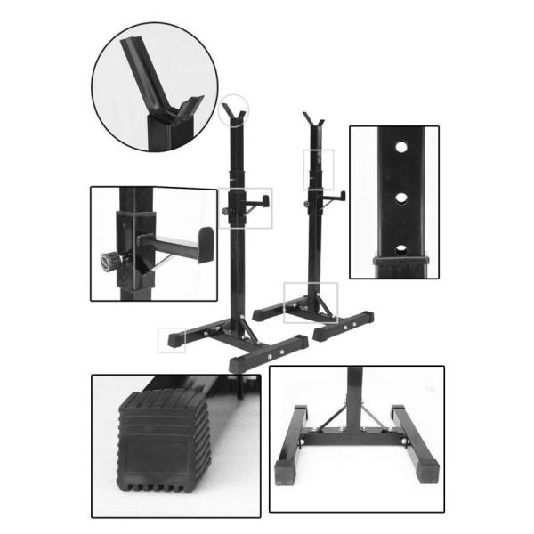 フィットネスベンチプレス機器ホーム＆ジム調整可能なバーベルスタンド