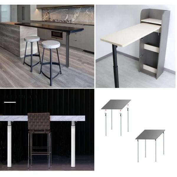 テーブル脚　折りたたみ　シルバー　スチール 金属鋼の折りたたみ式の足テーブル脚重い伸縮脚小さなテーブルバー