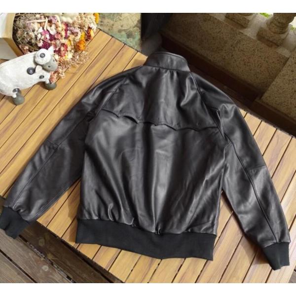 シープスキン スタンドカラー シングルライダース レザージャケット