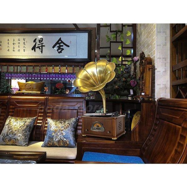 貴族高級軽い贅沢品 レトロな最高コレクション 蓄音機 SP盤 33、45、78回転対応 レコード　針付き 株式会社錦 木製 家具 音響_2