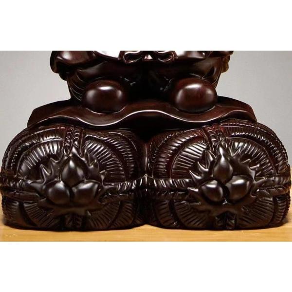 特売！大黒天 縁起物 仏師で仕上げ品 株式会社錦 黒檀木 彫刻工芸品 精密彫刻 置物