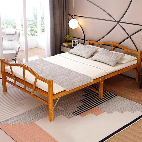 天然竹製ベッドフレーム折り畳みベッド竹庭ベッドフレーム折りたたみ