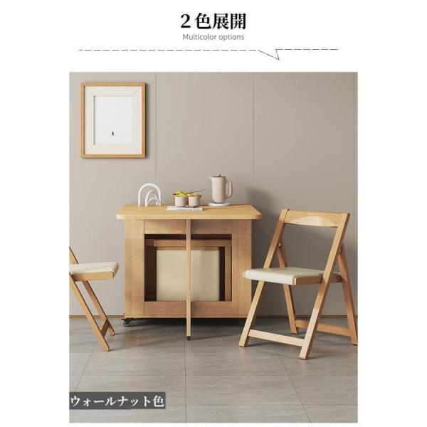 木製折りたたみダイニングテーブルと椅子2脚セット ダイニング3点セット 折りたたみダイニングテーブル＋スツール2脚