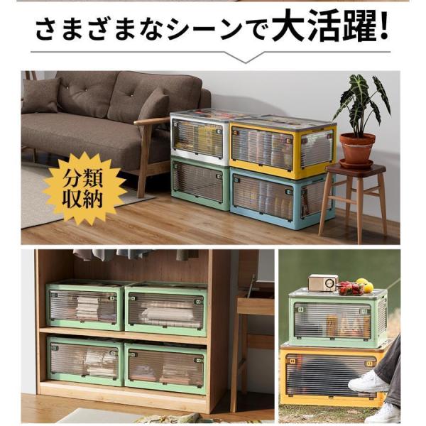収納ケース ボックス キャスター付５方向から取り出せる 積み重ね可 折りたたみ ふた付 扉付き 衣装ケース 衣類 服 用 おもちゃ 小物 コンパクト収納[3個組] 収納ボックス 折りたたみ 5面開閉 隠れキャスター付き 新