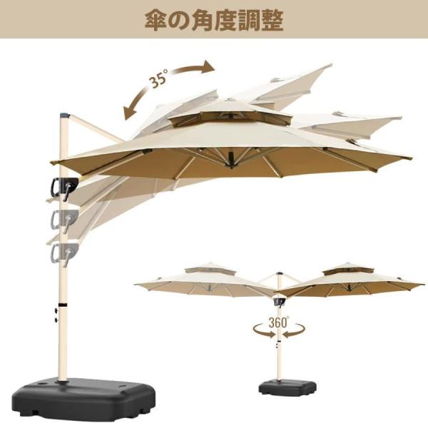 300cm UVカット 撥水 角度調整 モダン おしゃれ 株式会社錦 ガーデン