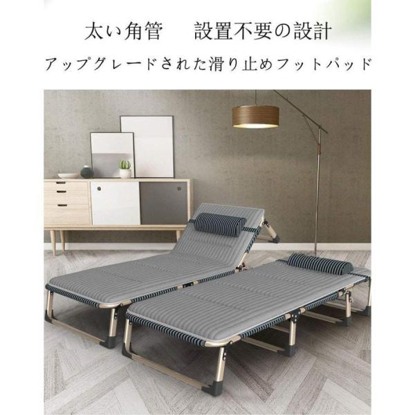 折りたたみベッド三つ折り四脚折りチェアーベッドリクライニング式簡易ベッド通気性コンパクトアウトドアチェア錦リクライニングベッド組み立て簡単アウ_7