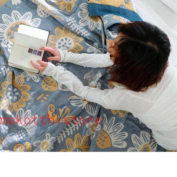 ガーゼケット シングル 綿100% 5重 ガーゼ リバーシブル 丸洗い 洗える 吸湿 吸水 速乾 ブランケット ケット ひざ掛け 掛け布団 幼稚園 保育園 お昼寝 夏