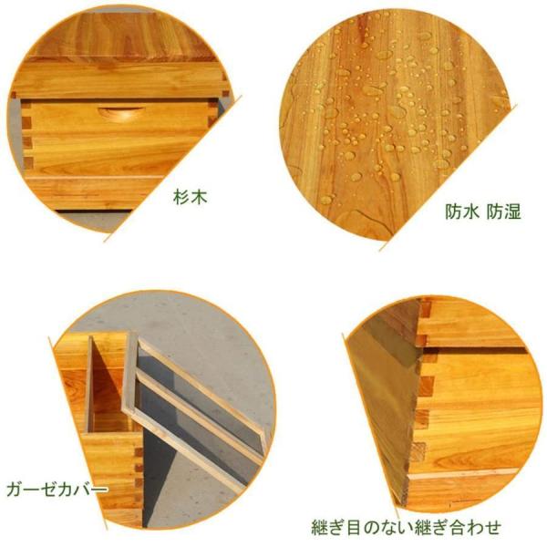 養蜂箱蜜蜂巣箱ミツバチ巣箱蜜蜂巣箱7/10フレーム株式会社錦養蜂器具蜂蜜蜂の巣箱蜂蜜箱杉材蜂ハイブワックスを煮る/乾燥巣箱蜂蜜キーパー蜂の巣の巣箱耐久性の_6
