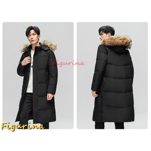 ベンチコート ロングダウンコート メンズ ダウンジャケット 冬 無地