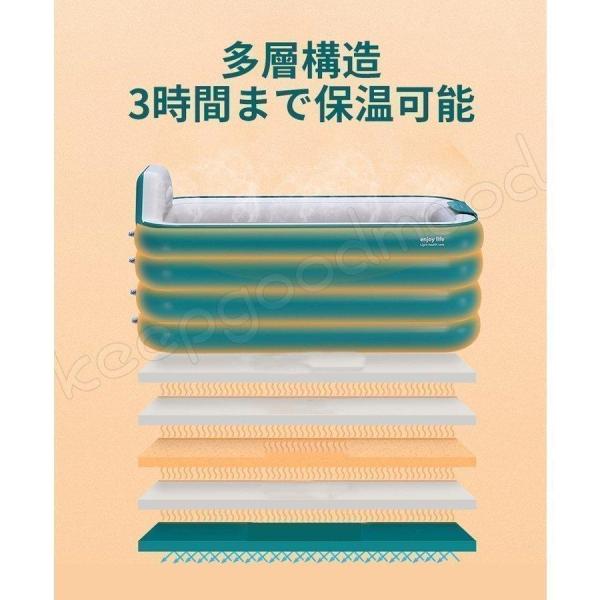ビニールバスタブ . 自動膨張 折り畳み式浴槽 三重構造 バスバケツ 簡易浴槽 収納簡単 お風呂 バスタブ フタつき 株式会社錦 大人 全身浴 入浴 使いやすい_1