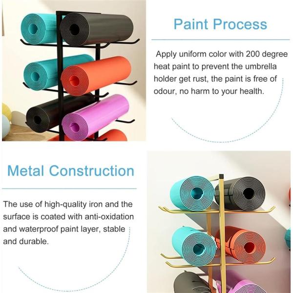 ヨガマット ストレージラック 株式会社錦 黒の5層自立型フォーム