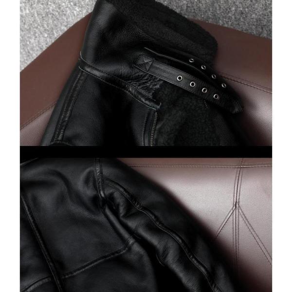 レザージャケット 革ジャケット メンズ 羊革 ウールボア ムートン革