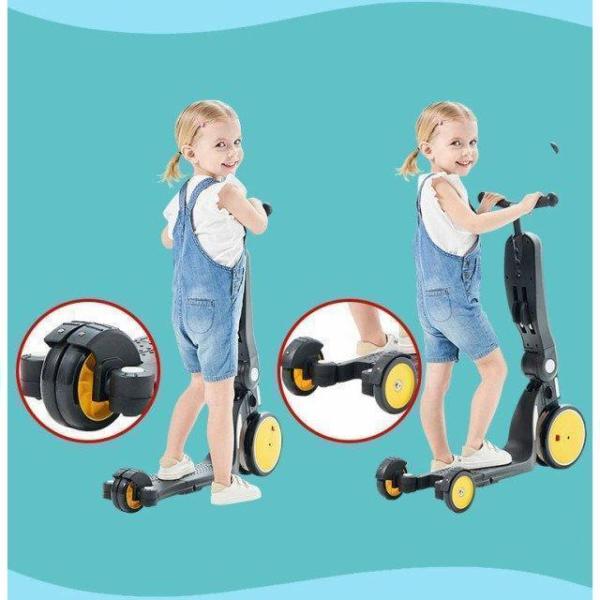 子供乗用車 三輪車 5way 折りたたみ プッシュハンドル セット キック