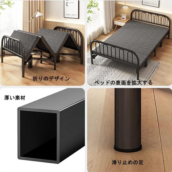 折りたたみベッドパイプベッドベッドフレームシングルベッドフレーム