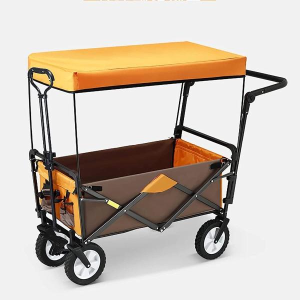 キャリーワゴン キャンピングカート アウトドア用キャリーカート 折りたたみ式 アウトドアワゴン 屋根付き 107L アウトドアワゴン 大容量 耐荷重100kg 自立収納_1