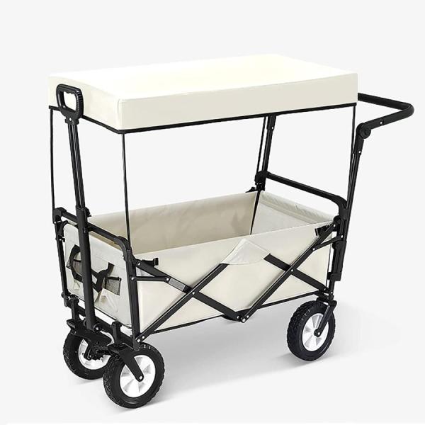 キャリーワゴン キャンピングカート アウトドア用キャリーカート 折りたたみ式 アウトドアワゴン 屋根付き 107L アウトドアワゴン 大容量 耐荷重100kg 自立収納_3