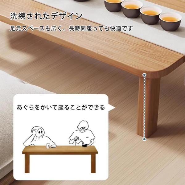 ローテーブル折りたたみ座卓木製ちゃぶ台和室テーブル茶卓木目調センターテーブルベッドトレイテーブル錦持つ和風リビングテーブル耐荷重50kg小型_9