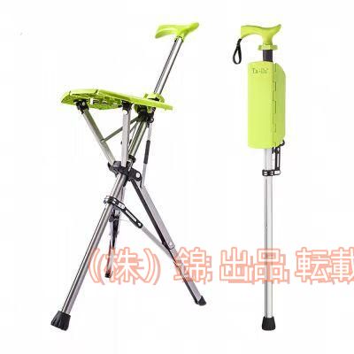 シート付き杖 折りたたみ杖 ポータブル 杖椅子 人間工学に基づいたシート ライト 株式会社錦 移動補助 高齢者用杖