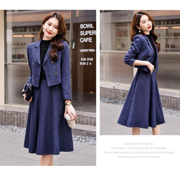 スーツセット レディース スカートセット ジャケット チェック柄