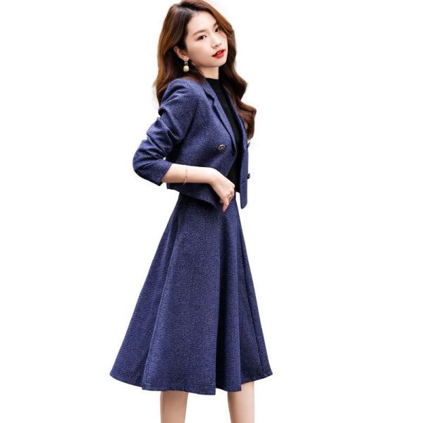 スーツセット レディース スカートセット ジャケット チェック柄