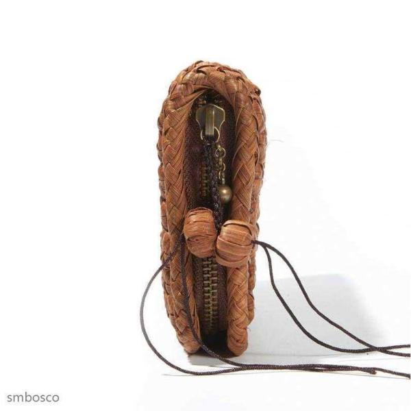 送料無料 高級品 山葡萄 長財布 花編みやまぶどう財布 手編み