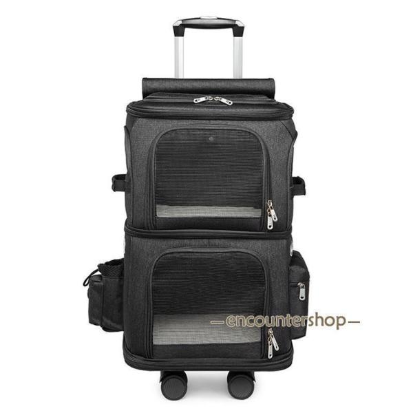 キャリーバッグ 犬 ペット 2層 2匹 メッシュ キャスター付き リュックキャリーバッグ キャリーケース 犬 猫 小型犬 中型犬 動物 旅行 遠出 キャリーバッグ 犬 ペット 2層 2匹 メッシュ キャスター付き リュック