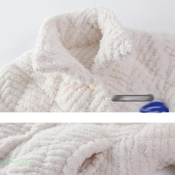 ルームウェア秋冬もこもこパジャマレディース三重厚手前開き上下セット