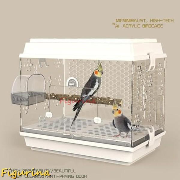 鳥かご 鳥ケージ 大型 豪華セット 透明アクリル 鳥籠 大きいケージ バードケージ インコ ケージ オウムケージ 株式会社錦お掃除簡単 自動給餌器_13