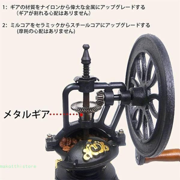 レトロ式コーヒーミル 家庭用手回しミル手作り小型手動ミルコーヒーメーカーは鋳鉄を挽いている 極細挽き コーヒーみる 錦 度調節機可能 軽量 珈琲ミル (A) レトロ式コーヒーミル 家庭用手回しミル手作り小型手動ミルコーヒー