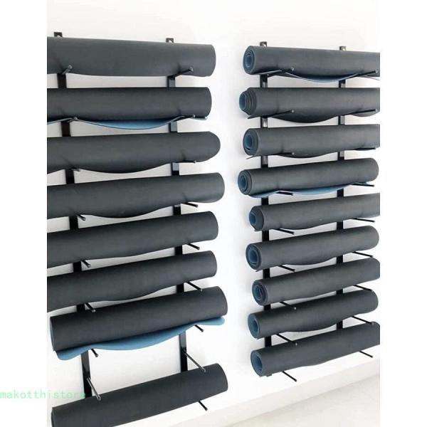 大型ヨガマットホルダーヨガマットラック，6/9層壁に取り付けられた