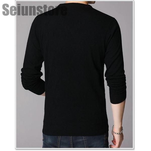 セーター メンズ ニット Vネック カットソー 春 秋 冬 薄手 長袖株式