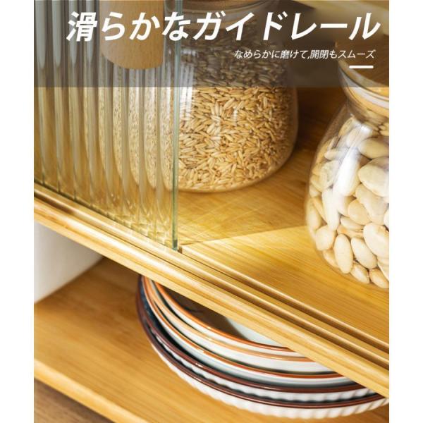 キッチン収納　食器棚 ミニ食器棚 キッチンボード　ロータイプ ガラス 引き戸 上置き食器棚 コンパクト 株式会社錦 上置き 事務所 業務用 収納 おしゃれ 木製_6