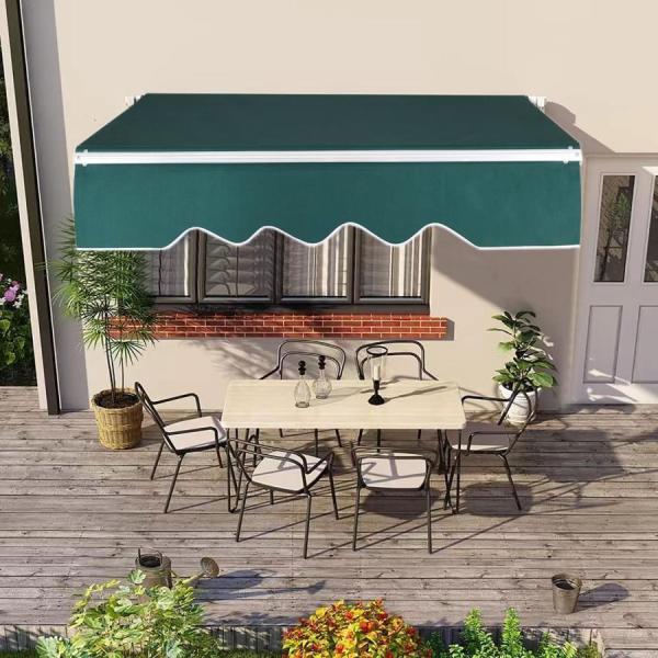 防水およびUV 伸縮式 オーニングテント 、 壁際 2/3/4/5M アウトドアオーニング、アルミ合金株式会社錦 庭の日よけ格納式キャノピーオーニン