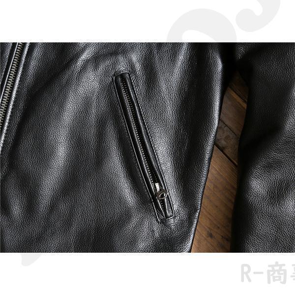 ライダースジャケット 本革 メンズ シングル レザージャケット 秋冬 革