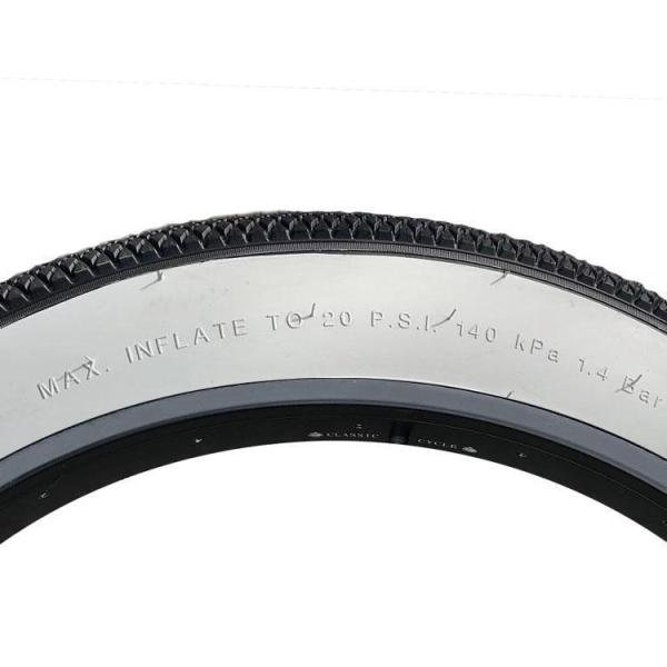 ファットバイク ホワイトリボンロードタイヤ 20-26インチ 20×4