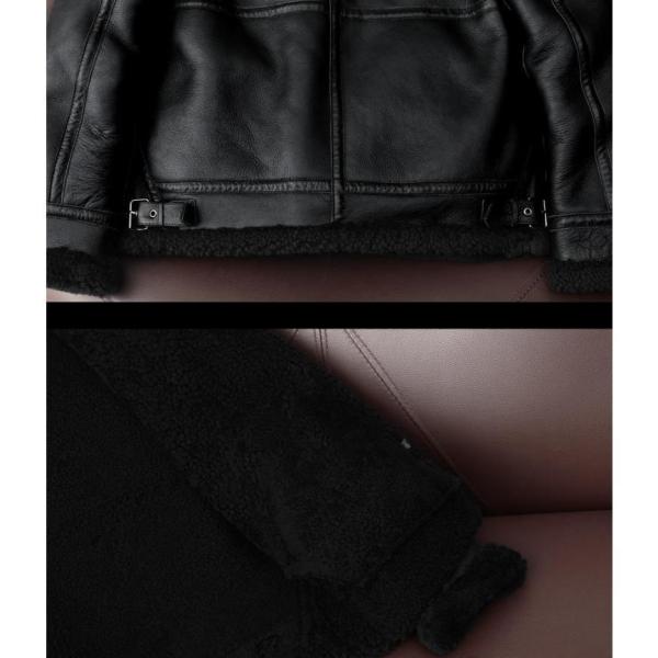 レザージャケット 革ジャケット メンズ 羊革 ウールボア ムートン革