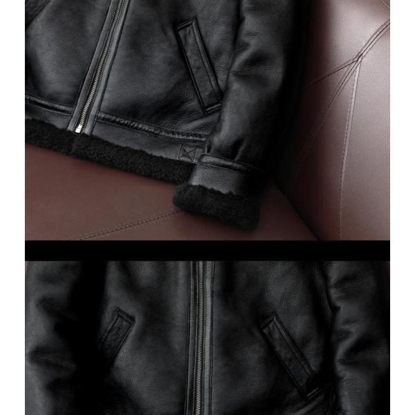 レザージャケット 革ジャケット メンズ 羊革 ウールボア ムートン革ジャン 本革ジャンバー 株式会社錦冬用暖かい裏起毛 レザージャケット 革ジャケット メンズ 羊革 ウールボア ムートン革