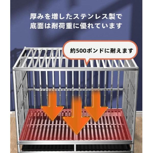 犬用ケージあらゆる種類のペットの犬と猫に適したステンレス製の犬用ケージ、大型犬と犬用ケージペットかごキャリーバック厚錦大型小型中型犬猫クレート_4