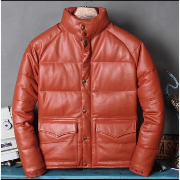 高級感満載！防寒良品☆レザーダウンジャケット イタリアンレザー 株式会社錦 ダウンジャケット牛革 ブラック 高級感満載！防寒良品☆レザーダウンジャケット イタリアンレザー 株式