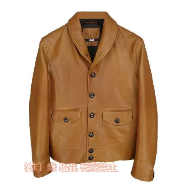 シープスキン 復刻20's A-1タイプ コサックジャケット キャメルブラウン サイズ選択可 株式会社錦タンニンなめし 染料仕上げ オイルレザー ラム 羊革