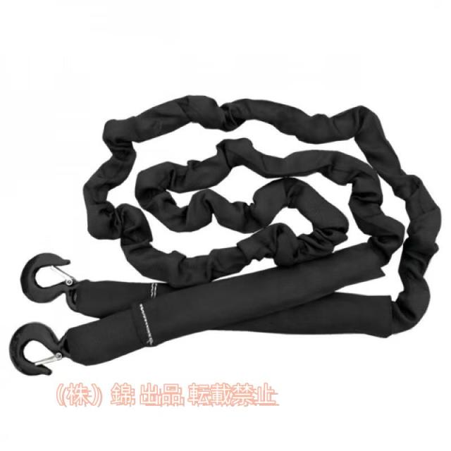 牽引ロープ 14t 車用牽引ロープ 5m 伸縮式 牽引フック 株式会社錦 緊急ロープ 緊急脱出対策/故障/自然災害牽引 道具 (ブラック)