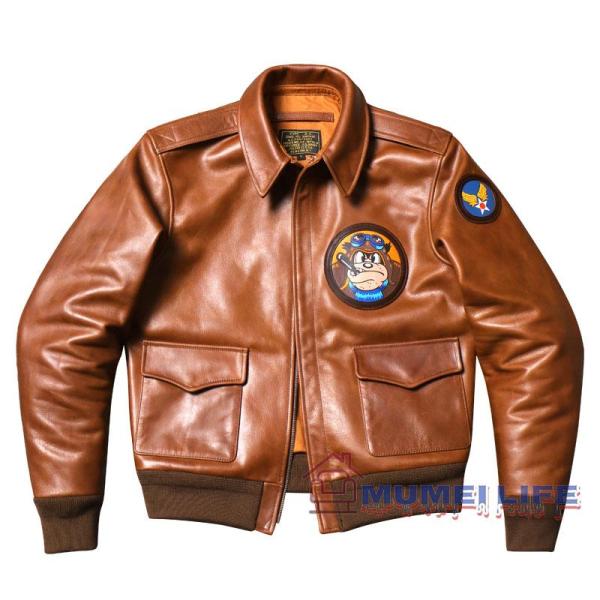 》グレートエスケープa2フライトスーツジャケットのパットンバージョン株式会社錦 ワックス加工牛革アメリカンレトロメンズラペルレザージャケットショート《