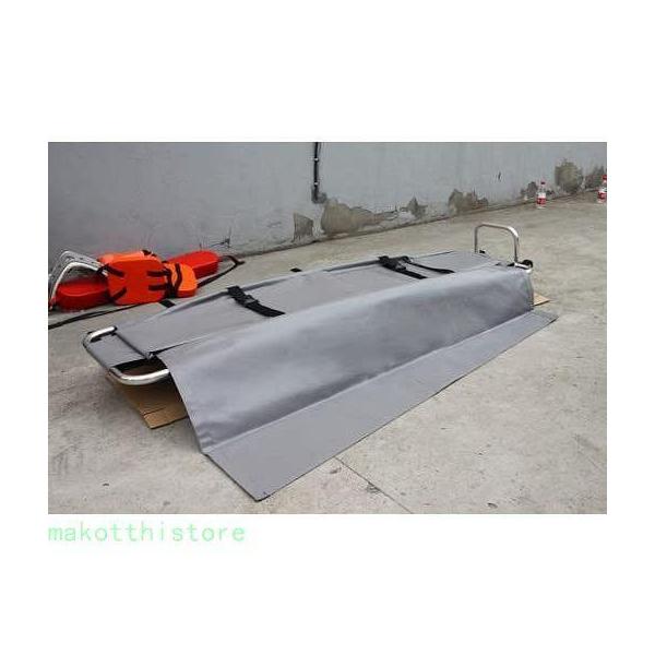 ストレッチャー 簡易 担架 二つ折り コンパクト 折りたたみ PU製 防水 耐食 遺体用 救助 介助 株式会社錦 災害対策 防災グッズ (アルミニウム合金) ストレッチャー 簡易 担架 二つ折り コンパクト 折りたたみ PU製 防水