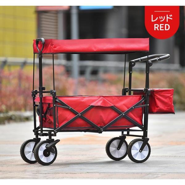 キャリーワゴン 屋根付き 折りたたみ 収納カゴ付き ストッパー付き アウトドア 軽量 台車 株式会社錦 キャンプ用品 買い物_1
