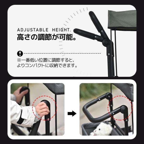 キャリーワゴン 屋根付き 折りたたみ 収納カゴ付き ストッパー付き アウトドア 軽量 台車 株式会社錦 キャンプ用品 買い物_15